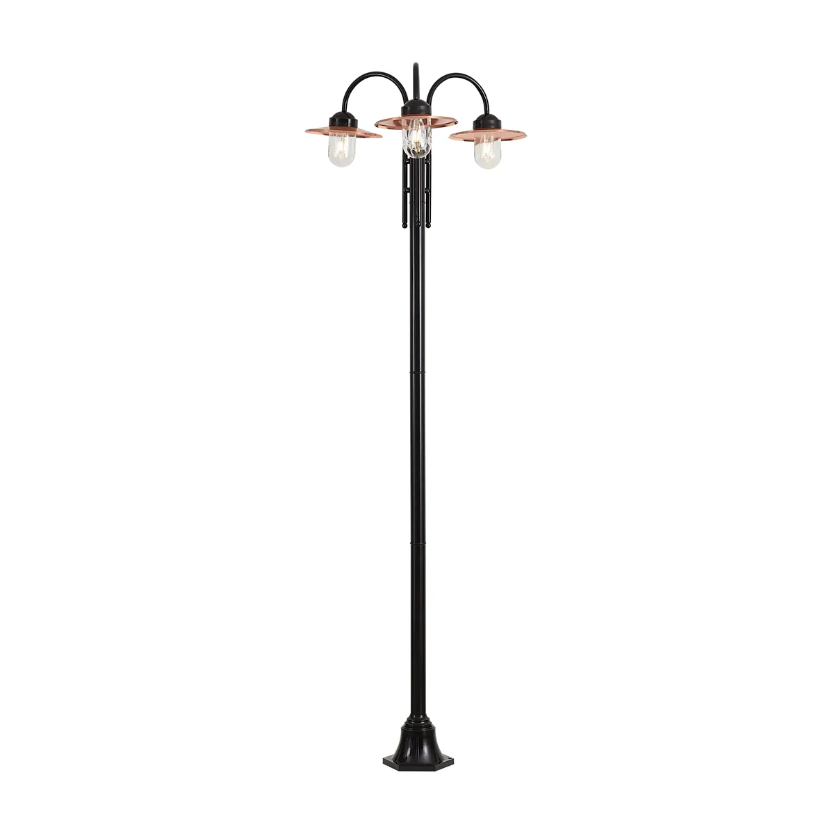 QAZQA Buitenlamp koper 235cm 3-lichts IP44 - Munich - Afbeelding 2