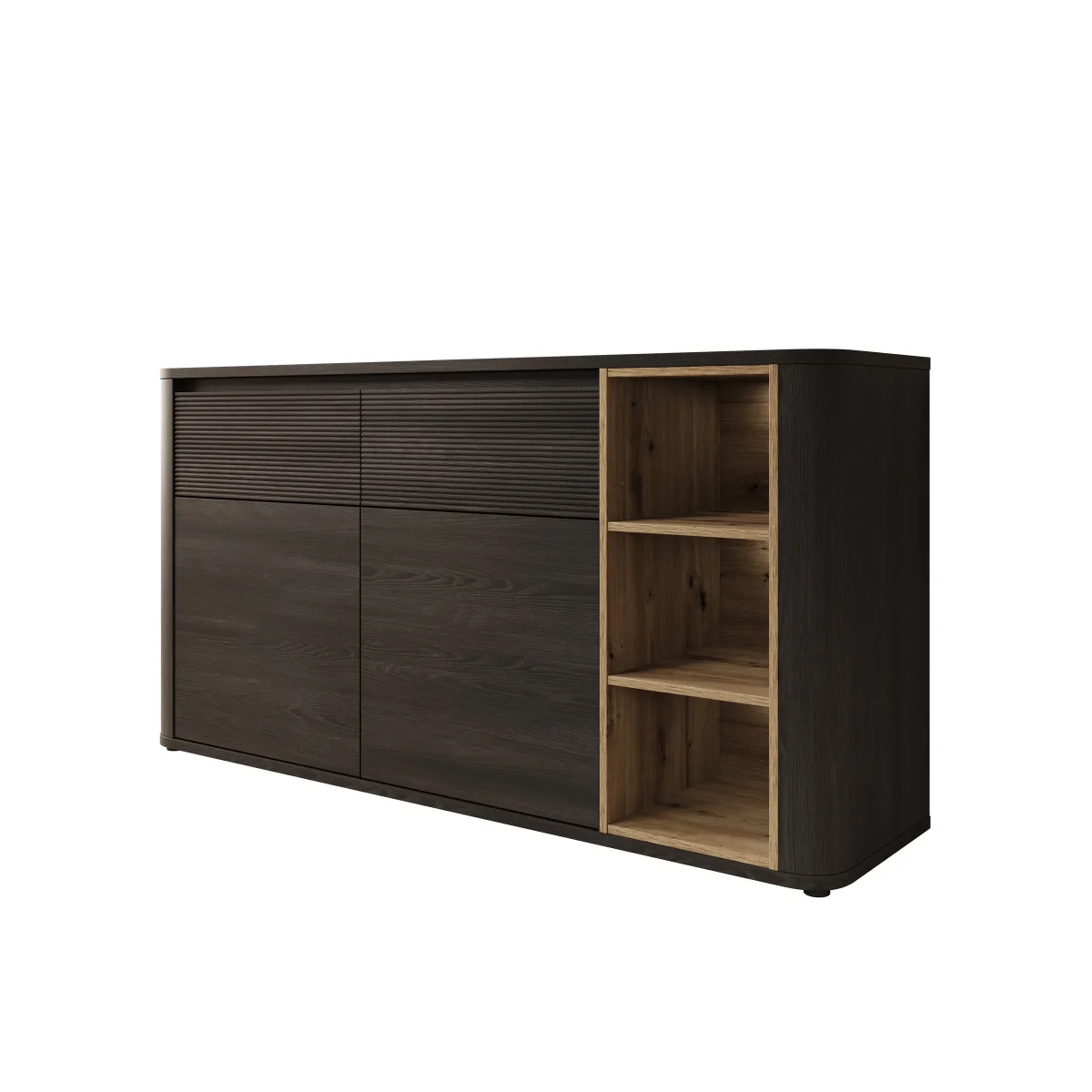 Meubella - Bijou - Dressoir - Zwart - 160x41x83 cm